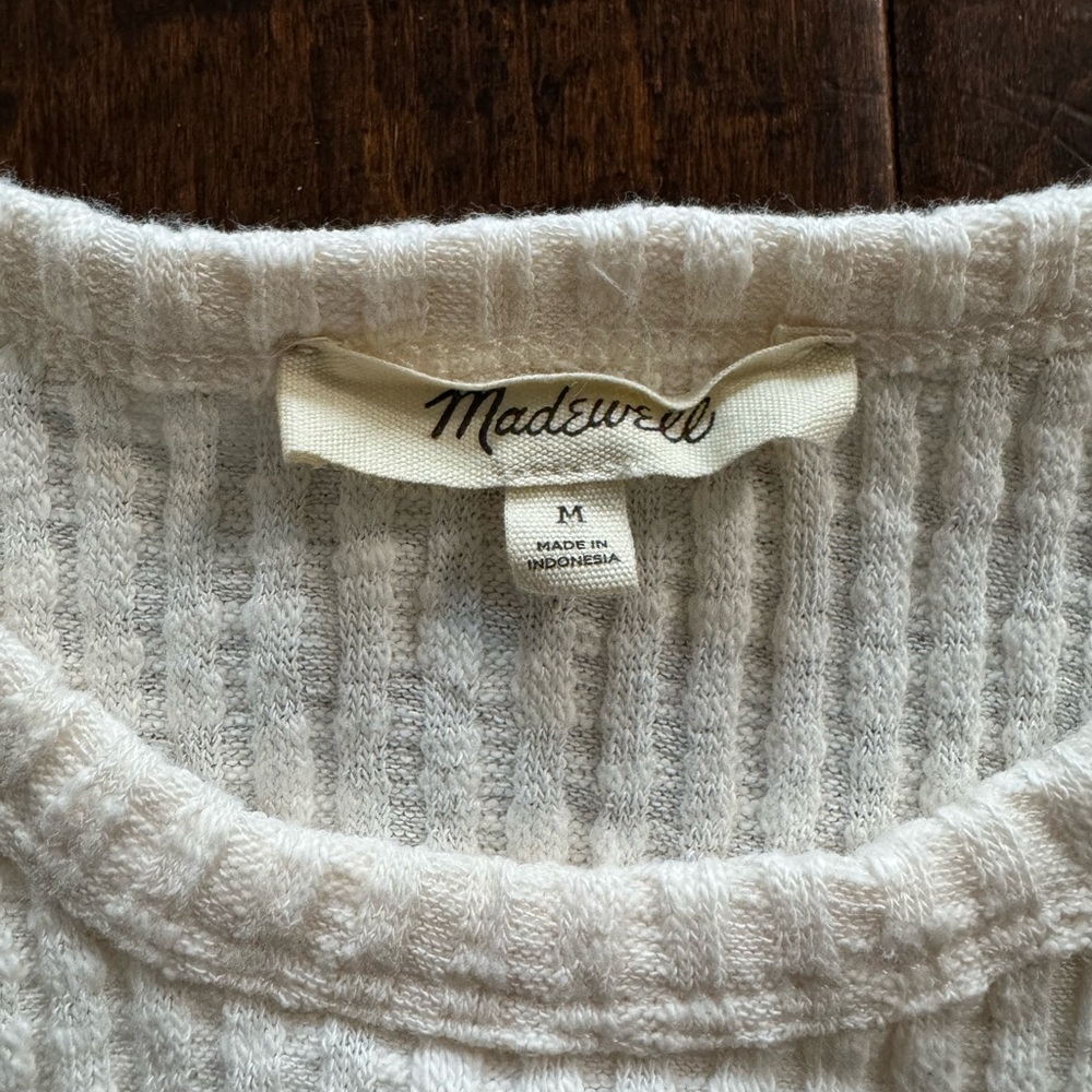 Madewell Lettuce-Hem Ribbed Tank Size Medium Vintage Ivory - Picture 3 of 4